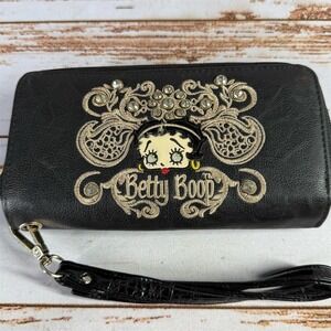 Betty Boop Bejeweled Wristlet Wallet Black by Fleischer Studios